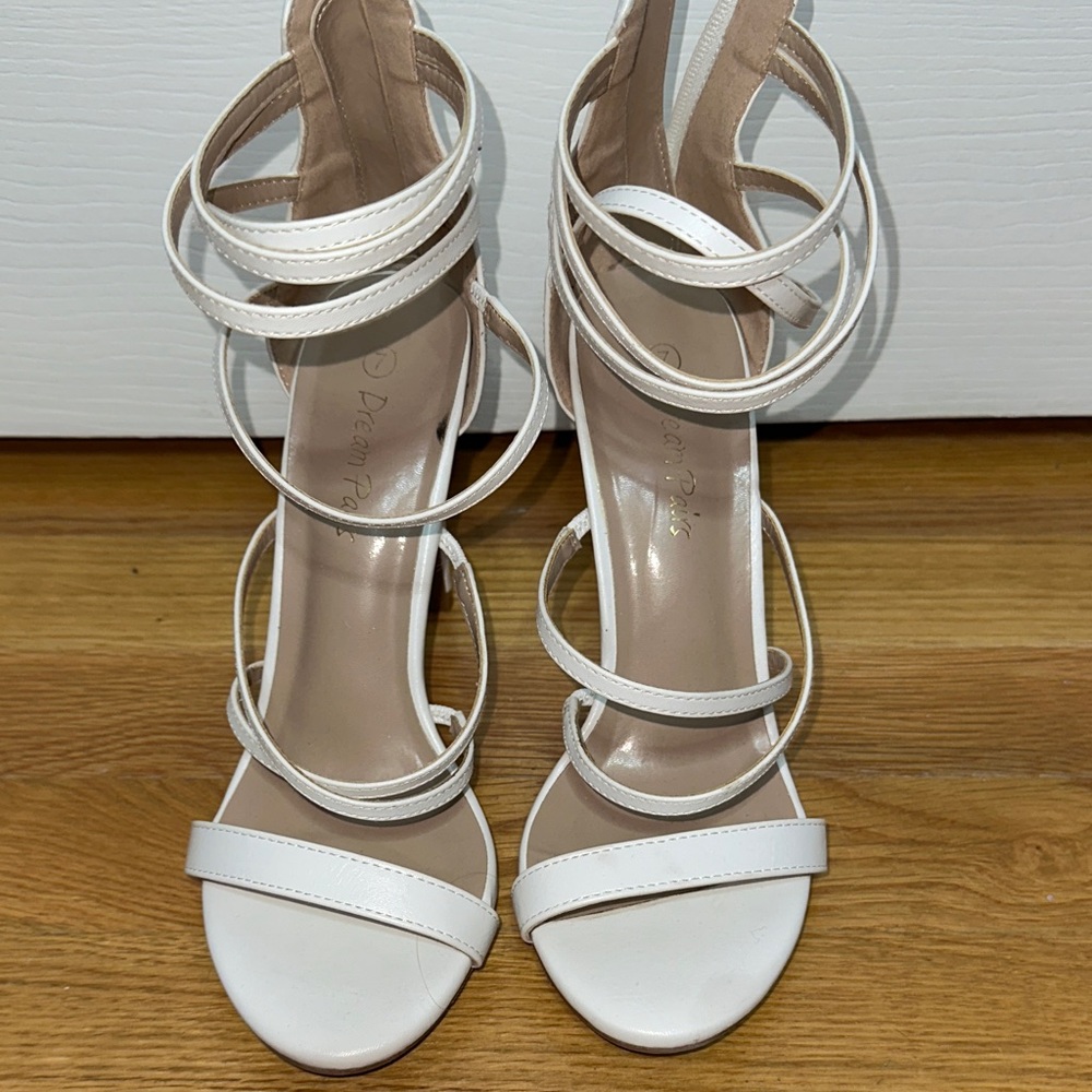 Dream Pairs White Strappy Heels